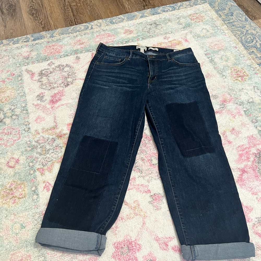 LOGO by Lori Goldstein Blue Boyfriend Jeans Relaxed Fit
